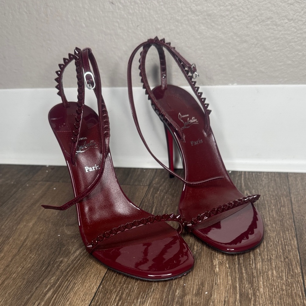 Christian Louboutin Dark Red Strappy Heels